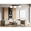Emibig Emibig Lámpara de techo ovalada triple negra con 3 bombillas de vidrio blanco E14 - Perfecta para interiores modernos
