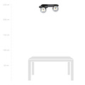 Randers black double oval ceiling lamp with 2 fumed glass bulbs E14