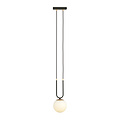 Aarhus 1 lamp E14 hanging lamp black and opal 15 cm diameter