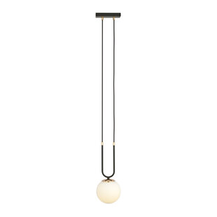 Aarhus 1 Lampe E14 Hängelampe schwarz und opal 15 cm Durchmesser