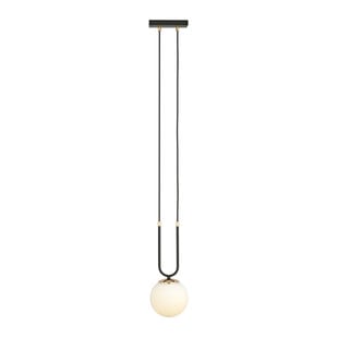Emibig Aarhus 1 lamp E14 hanging lamp black and opal 15 cm diameter
