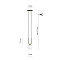 Lampe à suspension Aarhus 1 lampe E14 noire et opale 15 cm de diamètre