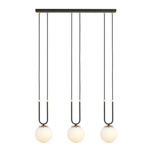 Emibig Aarhus 3 lamp E14 long hanging lamp black and opal 70 cm width