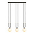 Aarhus 3 lamp E14 long hanging lamp black and opal 70 cm width