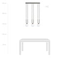 Emibig Emibig Aarhus 3-flammige E14-Hängelampe in Schwarz und Opal, 70 cm breit - Ideal für stilvolle Beleuchtung in Ihrem Zuhause
