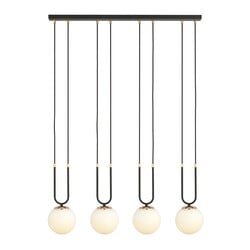Emibig Aarhus 4 lámpara E14 gran colgante negro y opal 92 cm de ancho
