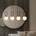 Aarhus 4 Lampe E14 große Hängelampe schwarz und opal 92 cm Breite