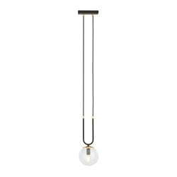 Aarhus 1 Lampe schwarz mit transparentem Glas E14 Hängelampe 15 cm Durchmesser