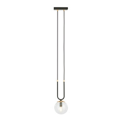 Emibig Aarhus 1 Lampe schwarz mit transparentem Glas E14 Hängelampe 15 cm Durchmesser