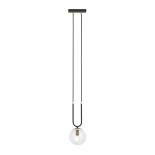Aarhus 1 lamp black with transparent glass E14 hanging lamp 15 cm diameter