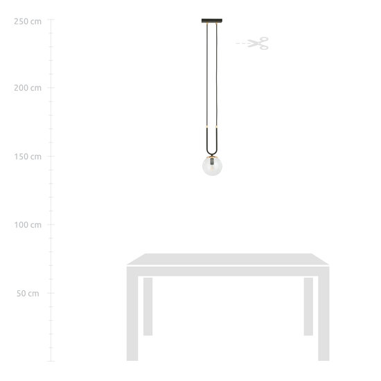 Aarhus 1 lamp zwart met doorzichtig glas E14 hanglamp 15 cm diameter