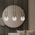 Aarhus 3 lámpara negra con cristal transparente E14 lámpara colgante larga 70 cm ancho