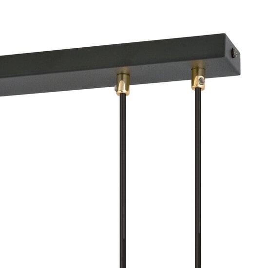 Emibig Emibig Aarhus 3 Lampe schwarz mit transparentem Glas E14 lange Hängelampe 70 cm Breite - Ideale Beleuchtung für Ihr Zuhause