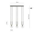 Emibig Emibig Aarhus 3 Lampe schwarz mit transparentem Glas E14 lange Hängelampe 70 cm Breite - Ideale Beleuchtung für Ihr Zuhause