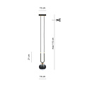 Aarhus 1 lamp zwart met gestreept glas E14 hanglamp 15 cm diameter