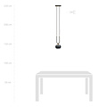 Aarhus 1 lamp zwart met gestreept glas E14 hanglamp 15 cm diameter