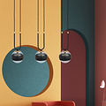 Aarhus 3 lampes noir avec verre rayé E14 lampe suspendue longue largeur 70 cm