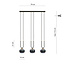 Aarhus 3 lamp black with striped glass E14 long hanging lamp 70 cm width