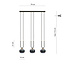 Emibig Emibig Aarhus 3 lamp zwart met gestreept glas E14 lange hanglamp 70 cm breedte - Perfecte verlichting voor elke ruimte