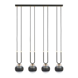 Emibig Aarhus 4 lamp black and transparent glass E14 large hanging lamp 92 cm width