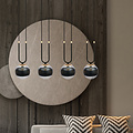 Aarhus 4 lampes noir et verre transparent E14 grande suspension largeur 92 cm
