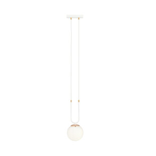 Aarhus 1 lampe blanche avec verre opale blanc suspension E14 15 cm de diamètre