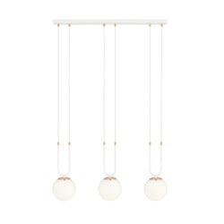 Emibig Aarhus 3 Lampe weiß mit weißem Glas E14 lange Hängelampe 70 cm Breite