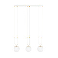 Aarhus 3 lamp white with white glass E14 long hanging lamp 70 cm width