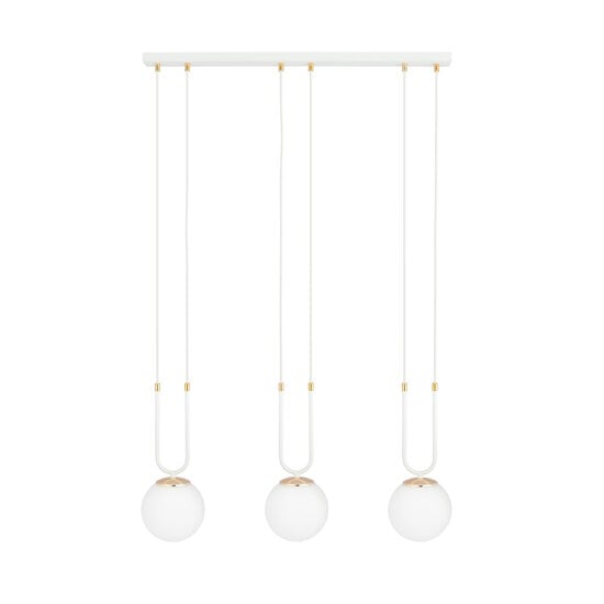 Emibig Emibig Aarhus 3 Lampe weiß mit weißem Glas E14 lange Hängelampe 70 cm Breite - Ideal für eine gemütliche Atmosphäre in jedem Raum