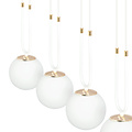 Aarhus 3 lamp white with white glass E14 long hanging lamp 70 cm width