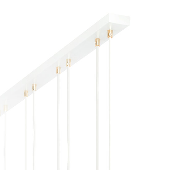 Aarhus 3 lamp white with white glass E14 long hanging lamp 70 cm width
