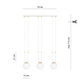 Emibig Aarhus 3 Lampe weiß mit weißem Glas E14 lange Hängelampe 70 cm Breite - Ideal für eine gemütliche Atmosphäre in jedem Raum