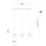 Aarhus 3 lamp white with white glass E14 long hanging lamp 70 cm width