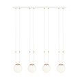 Aarhus 4 lampes blanc avec verre opale blanc E14 grande suspension 92 cm de largeur