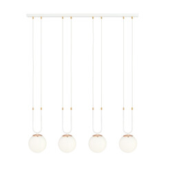 Emibig Aarhus 4 lamp white with white opal glass E14 large hanging lamp 92 cm width