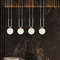 Aarhus 4 Lampe weiß mit weißem Opalglas E14 große Hängelampe 92 cm Breite