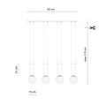Aarhus 4 lampes blanc avec verre opale blanc E14 grande suspension 92 cm de largeur
