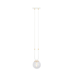 Aarhus hanglamp wit met transparant glas E14 15 cm diameter