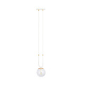 Lampe à suspension Aarhus blanche avec verre transparent E14 diamètre 15 cm
