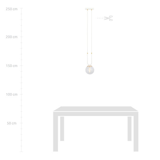 Aarhus hanging lamp white with transparent glass E14 15 cm diameter