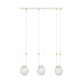 Emibig Emibig Aarhus weiße 3-flammige Pendelleuchte mit bernsteinfarbenem Glas E14, 70 cm Breite - Ideal für stilvolle Innenräume