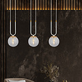 Emibig Emibig Aarhus white 3 lamp pendant lamp with amber glass E14 70 cm width - Ideal for stylish interiors