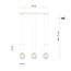 Aarhus white 3 lamp pendant lamp with amber glass E14 70 cm width