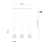 Emibig Emibig Aarhus witte 3 lamp pendellamp met amber glas E14 70 cm breedte - Perfect voor een stijlvolle inrichting