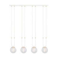 Lámpara colgante Aarhus 92cm con 4 lámparas E14 de vidrio transparente