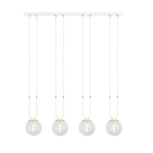 Emibig Aarhus 92cm wide pendant lamp with 4 lamps E14 transparent glass
