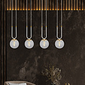 Aarhus 92cm brede pendellamp met 4 lampen E14 transparant glas