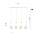 Suspension Aarhus 92cm de large avec 4 lampes E14 verre transparent
