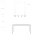 Aarhus 92cm breite Pendelleuchte mit 4 Lampen E14 transparentem Glas