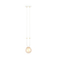 Aarhus witte hanglamp met amberkleurig glas E14 15 cm diameter